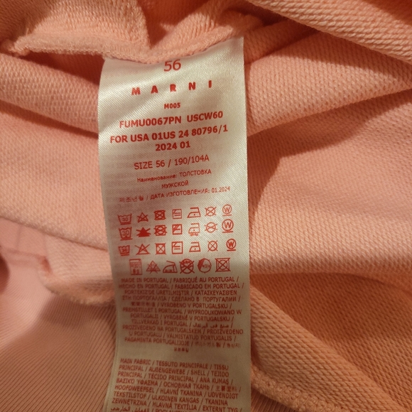 Marni Pink Hoodie NWT size 56 / XXL - Picture 6 of 11